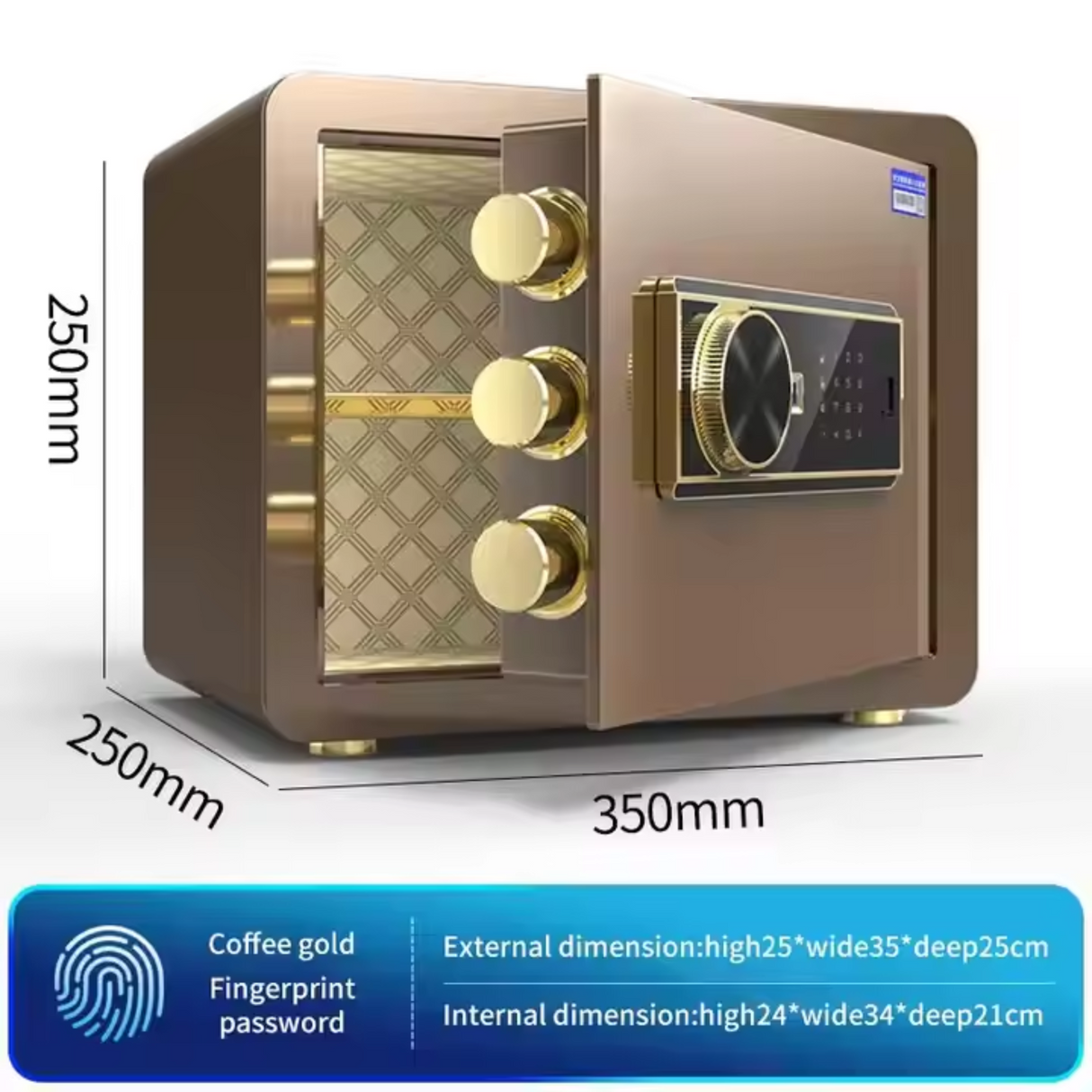 AuricGuard LuxeTouch 25 Biometric Safe